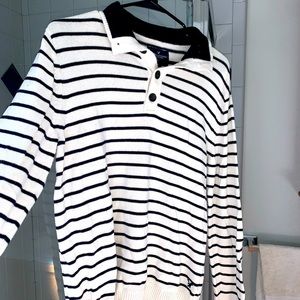 American Eagle striped Henley sweater